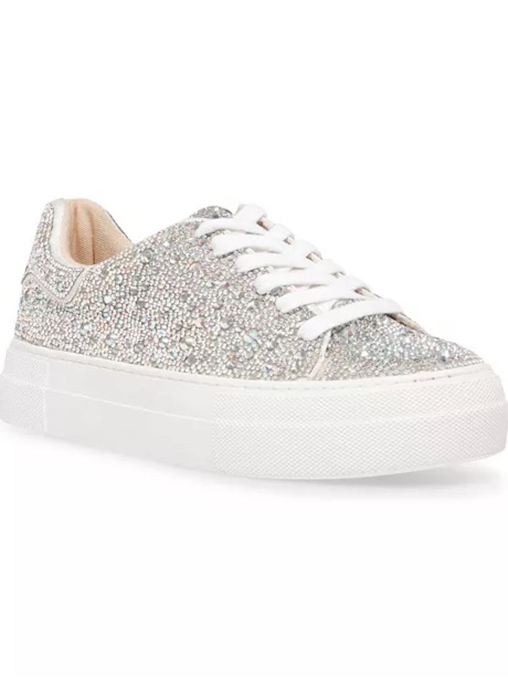 BETSY JOHNSON | Sidny Lace-Up Rhinestone Platform Sneakers